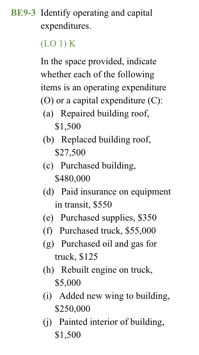 Please answer. BE9-4 Record basket purchase. (LO