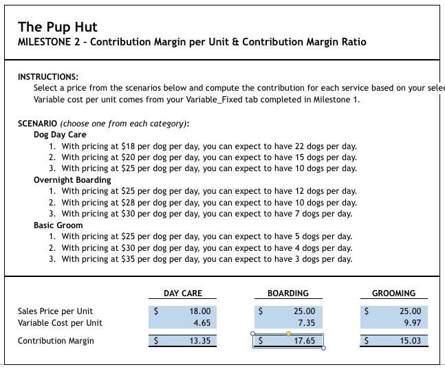 Help with MILESTONE 2 - Break-Even Analysis The