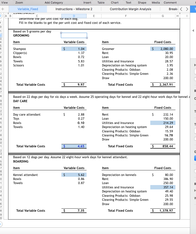 Help with MILESTONE 2 - Break-Even Analysis The