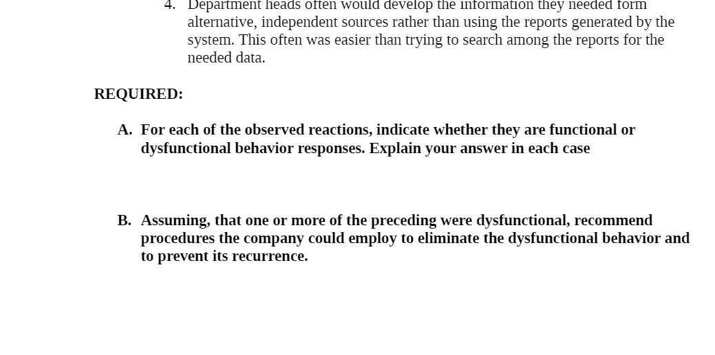 4. Department heads often would develop the