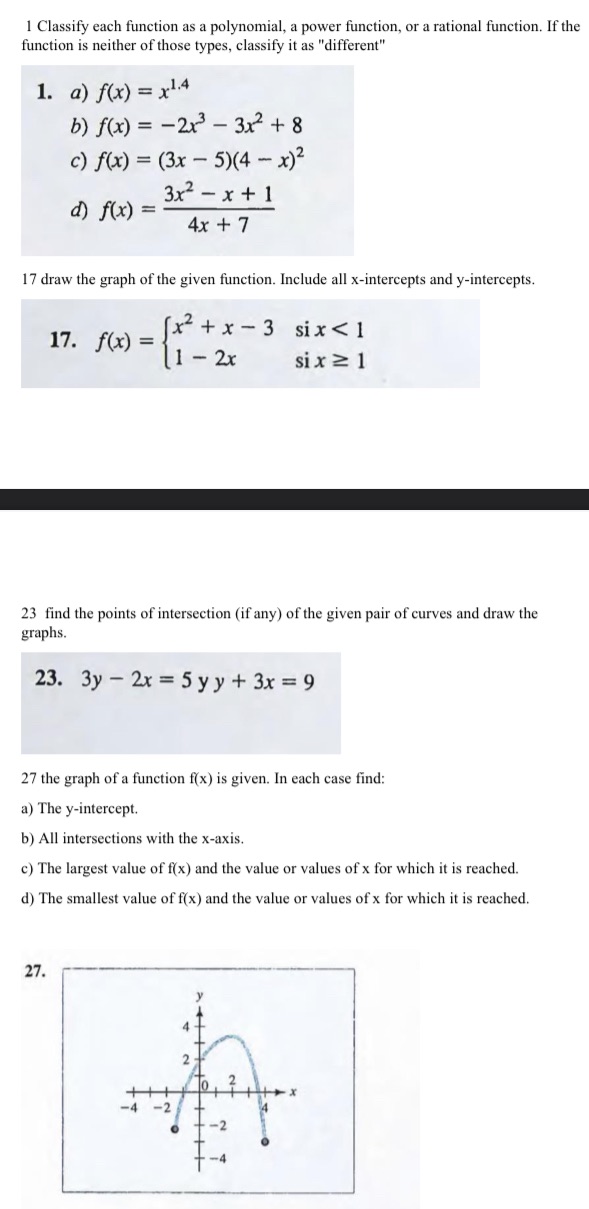 1 Classify each function as a polynomial, a power