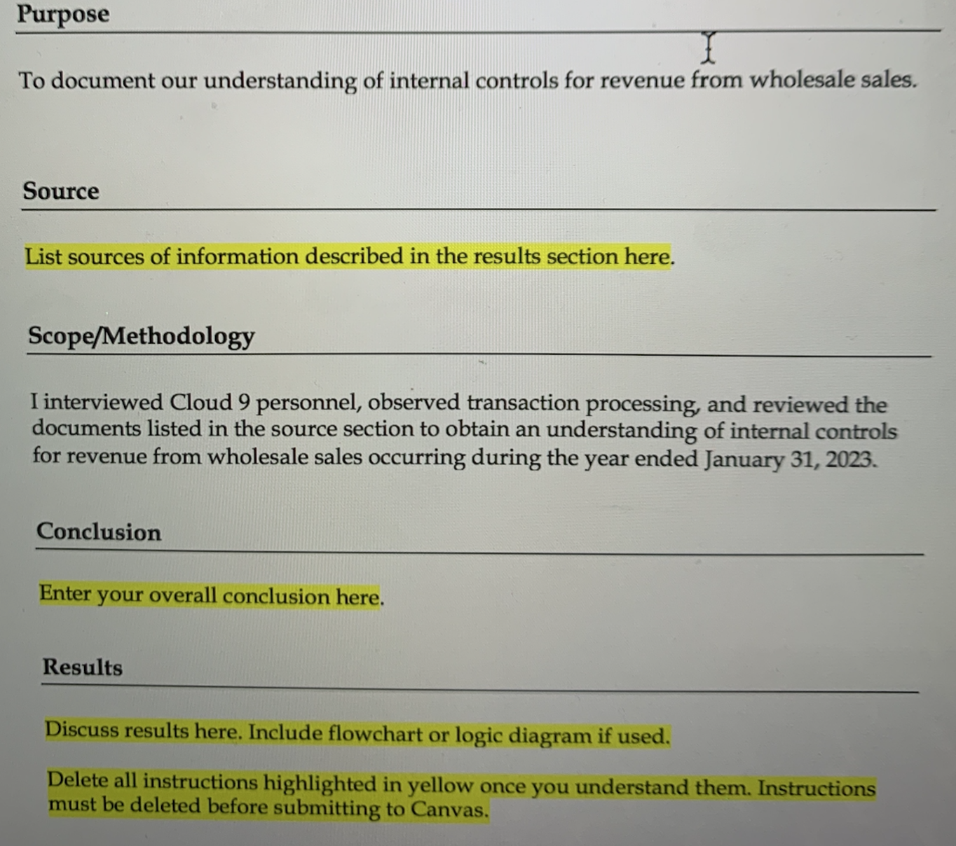 Cloud 9 - Continuing Case Sharon Gallagher and