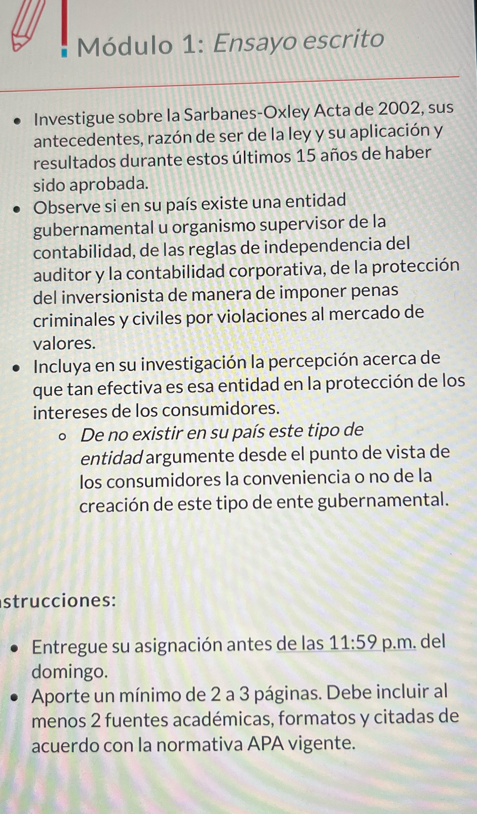 Hola me puedes ayudar con esto. Gracias Modulo 1: