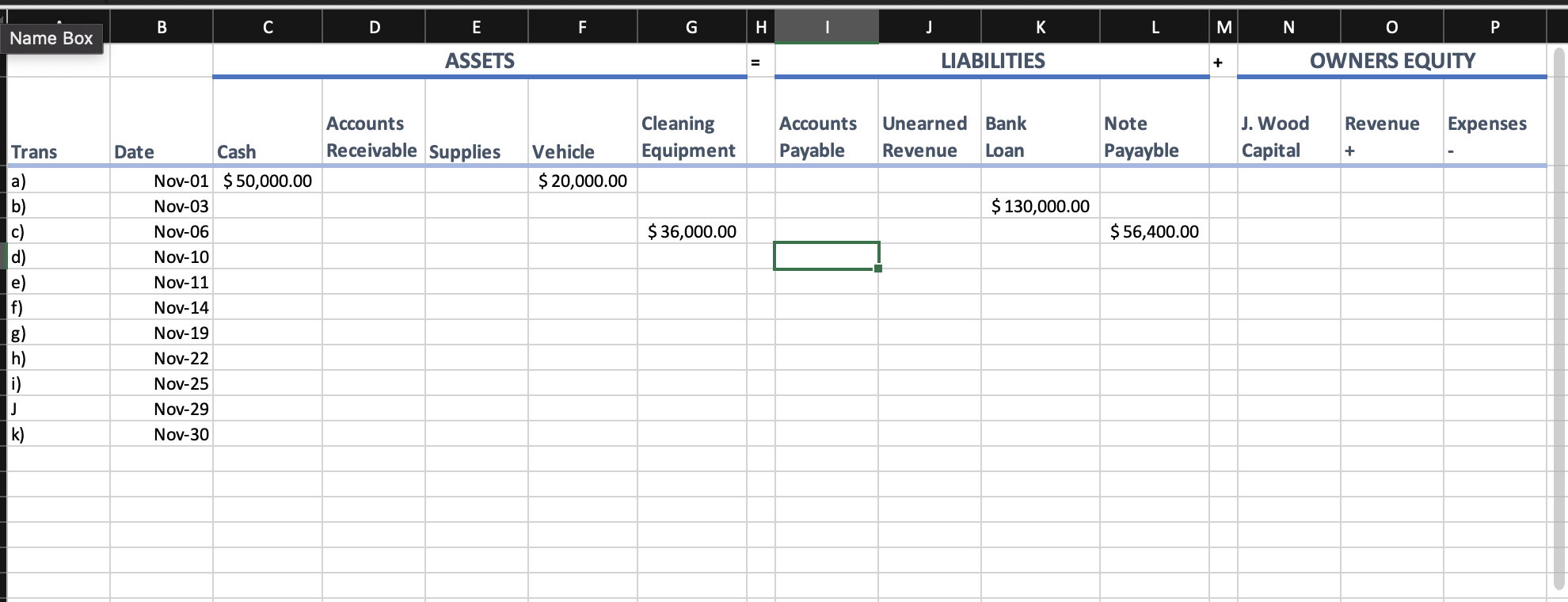 B C D E F G H I J K L M N O P Name Box ASSETS