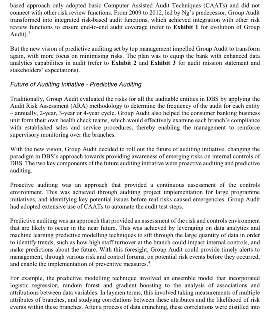 DATA ANALYTICS AT DBS GROUP AUDIT: THE FUTURE OF