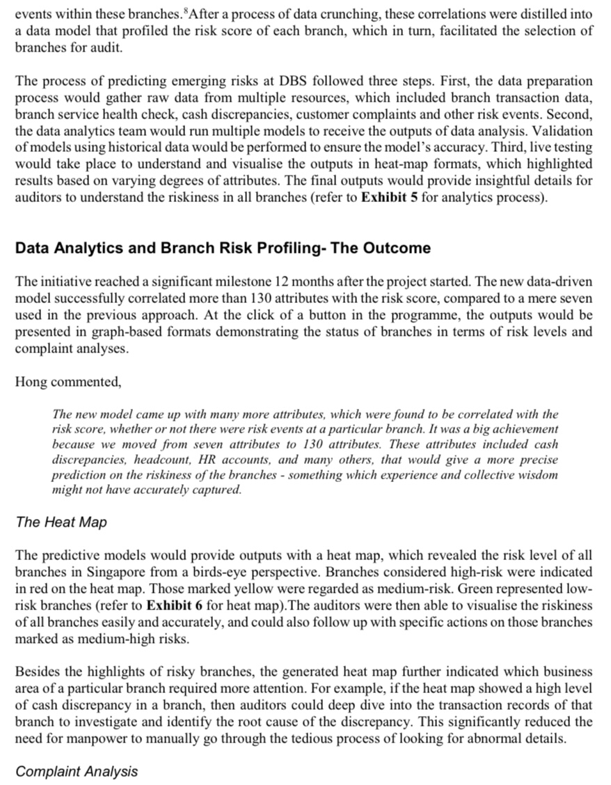 DATA ANALYTICS AT DBS GROUP AUDIT: THE FUTURE OF