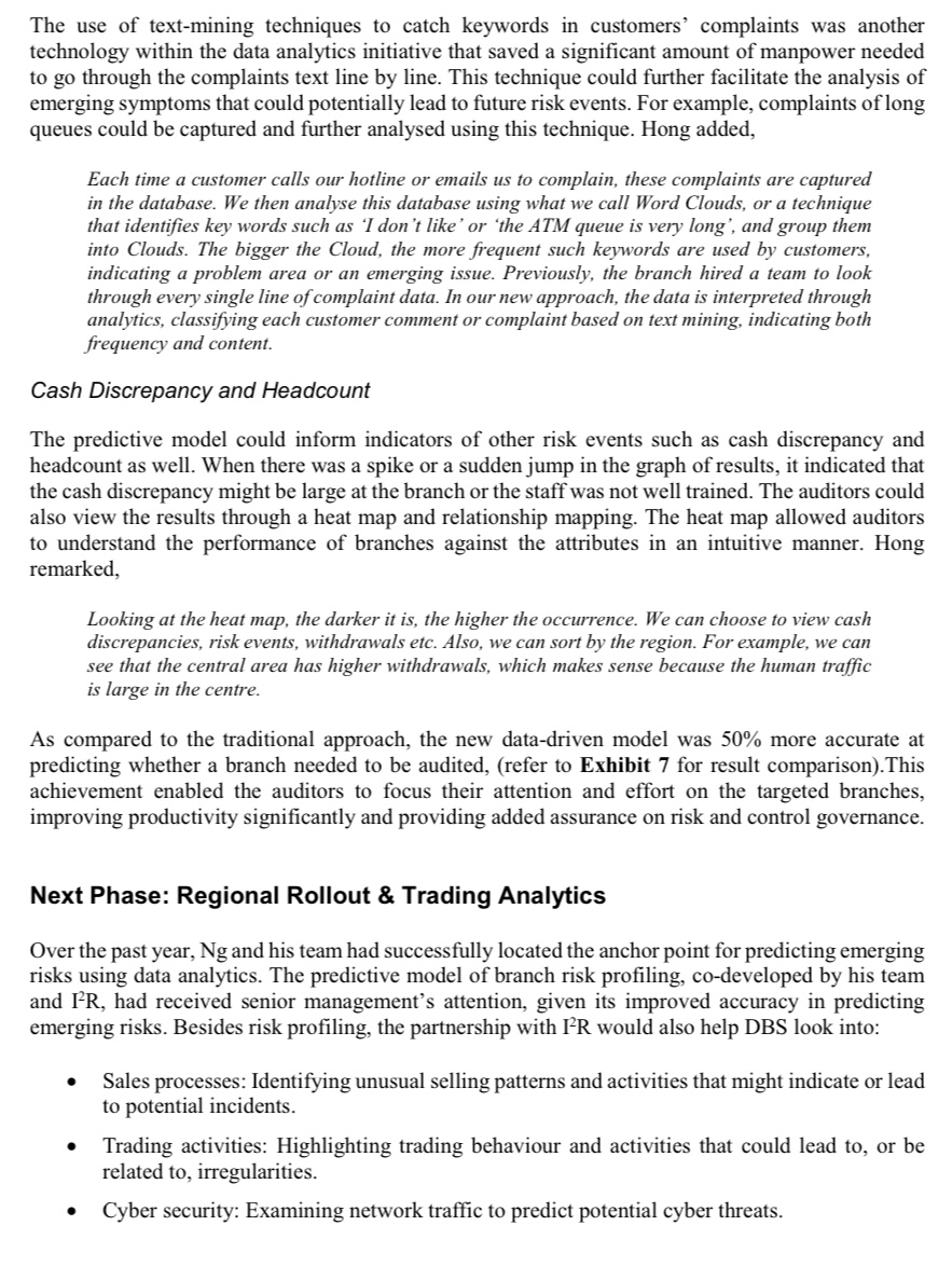 DATA ANALYTICS AT DBS GROUP AUDIT: THE FUTURE OF