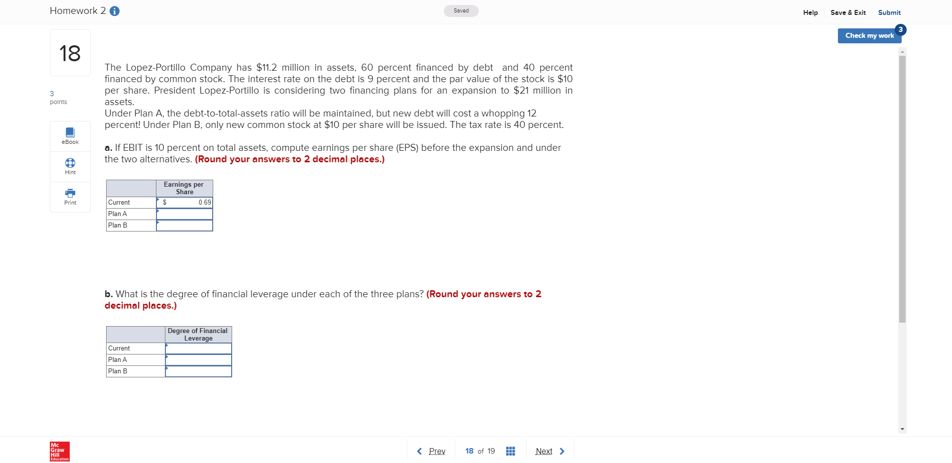 Please Answer for Plan A and Plan B in the first