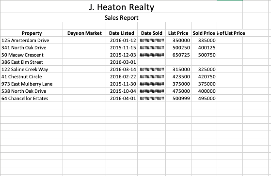 Use excel to answer. Show all work. Beachfront
