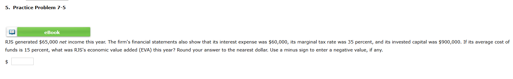 5 . Practice Problem 7 - 5 funds is 1 5 percent,