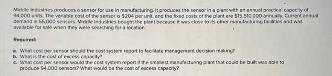 Middle Industries produces a sensor for use in