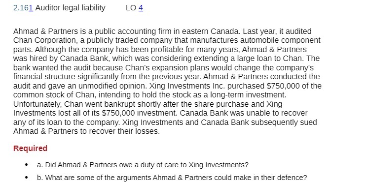 2.161 Auditor legal liability LO 4 Ahmad &