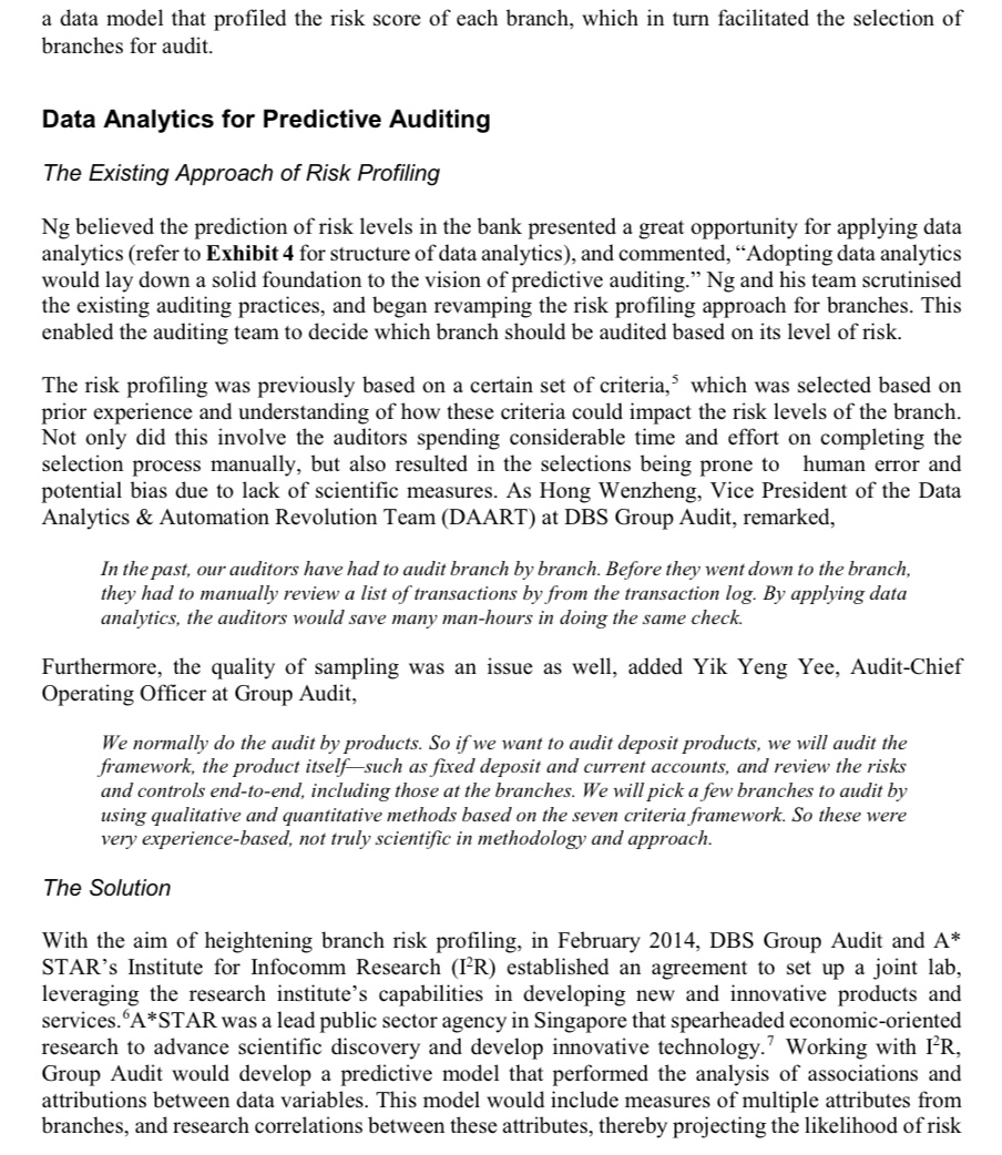 DATA ANALYTICS AT DBS GROUP AUDIT: THE FUTURE OF