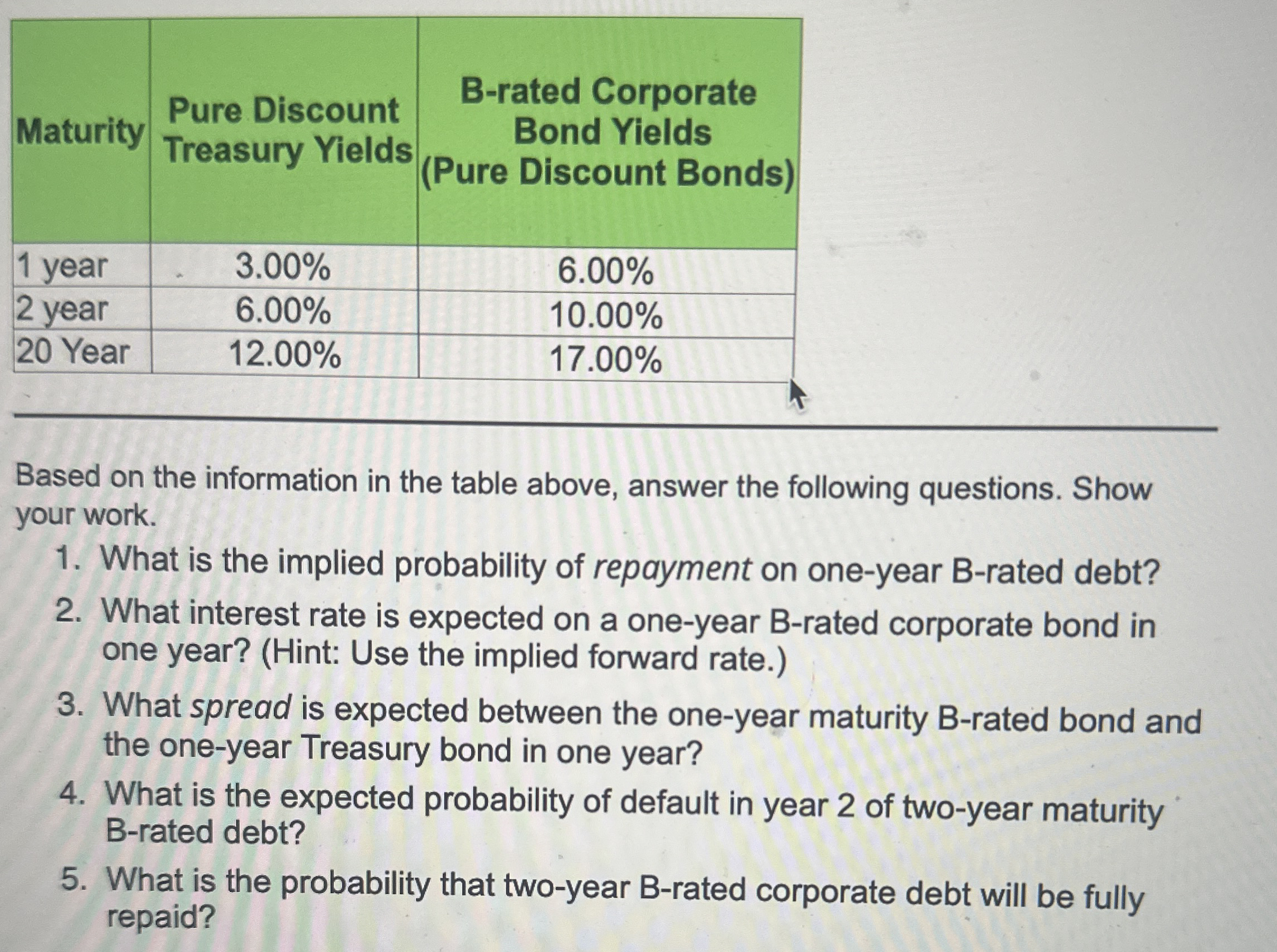 \ table [ [ Maturity , \ table [ [ Pure Discount