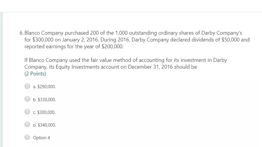 Accoutunig 6. Blanco Company purchased 200 of the