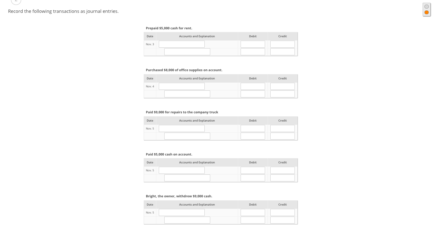 really need some help!!! Record the following