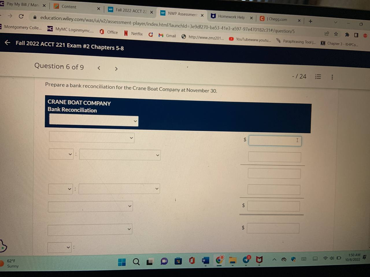 Question 6 of 9 <  style=