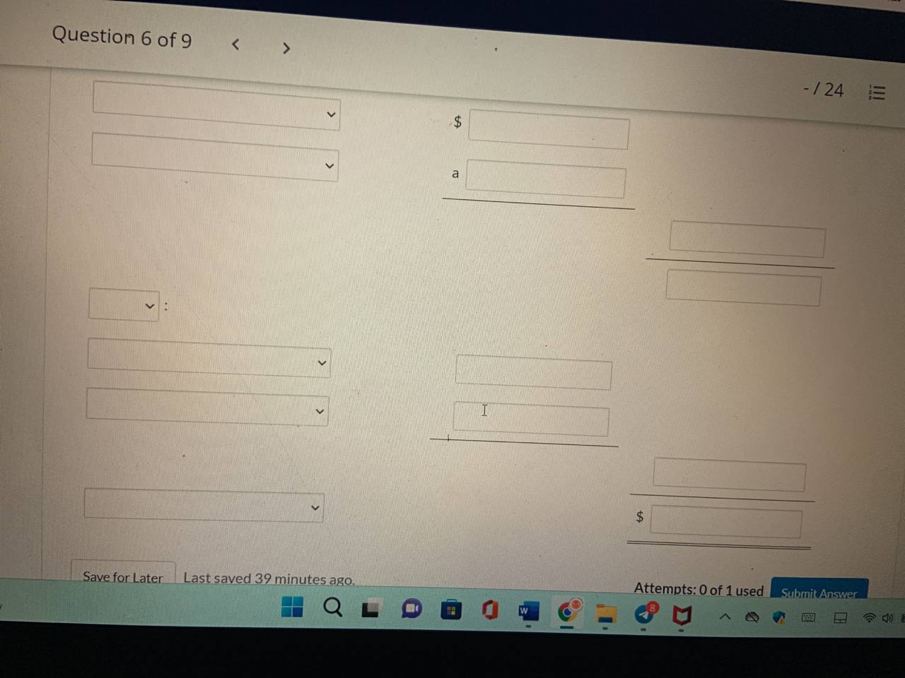 Question 6 of 9 <  style=