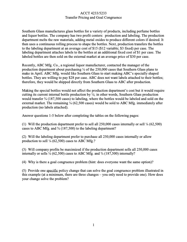 Please answer questions 1-5 and show work with