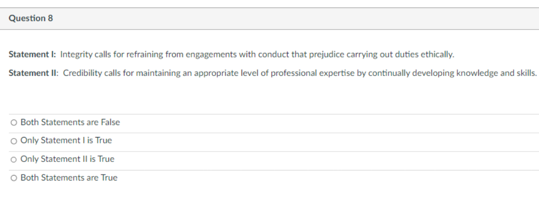 Question 4 1 pts Statement : A charitable