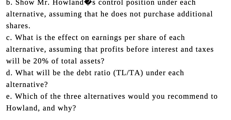 b. Show Mr. l-lowlandVS control position under