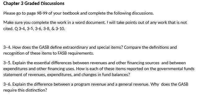 Chapter 3 Graded Discussions Please go to page