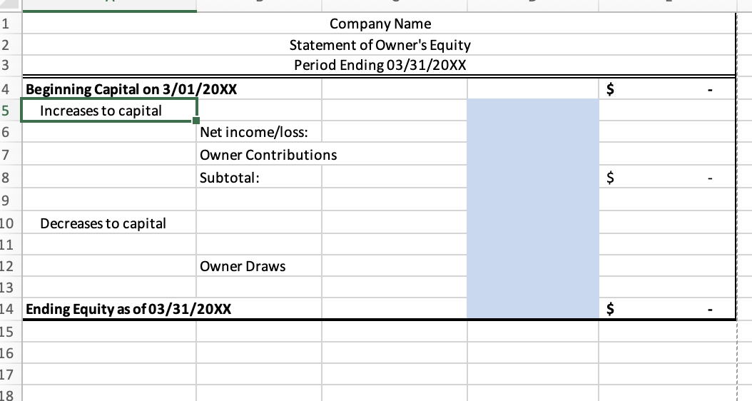 Income Statement: Prepare the income statement