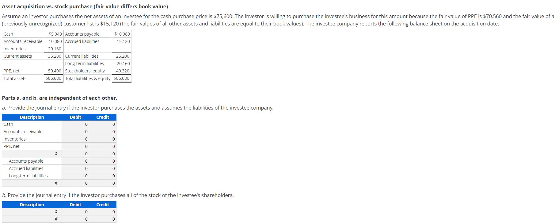 Asset acquisition vs. stock purchase (fair value