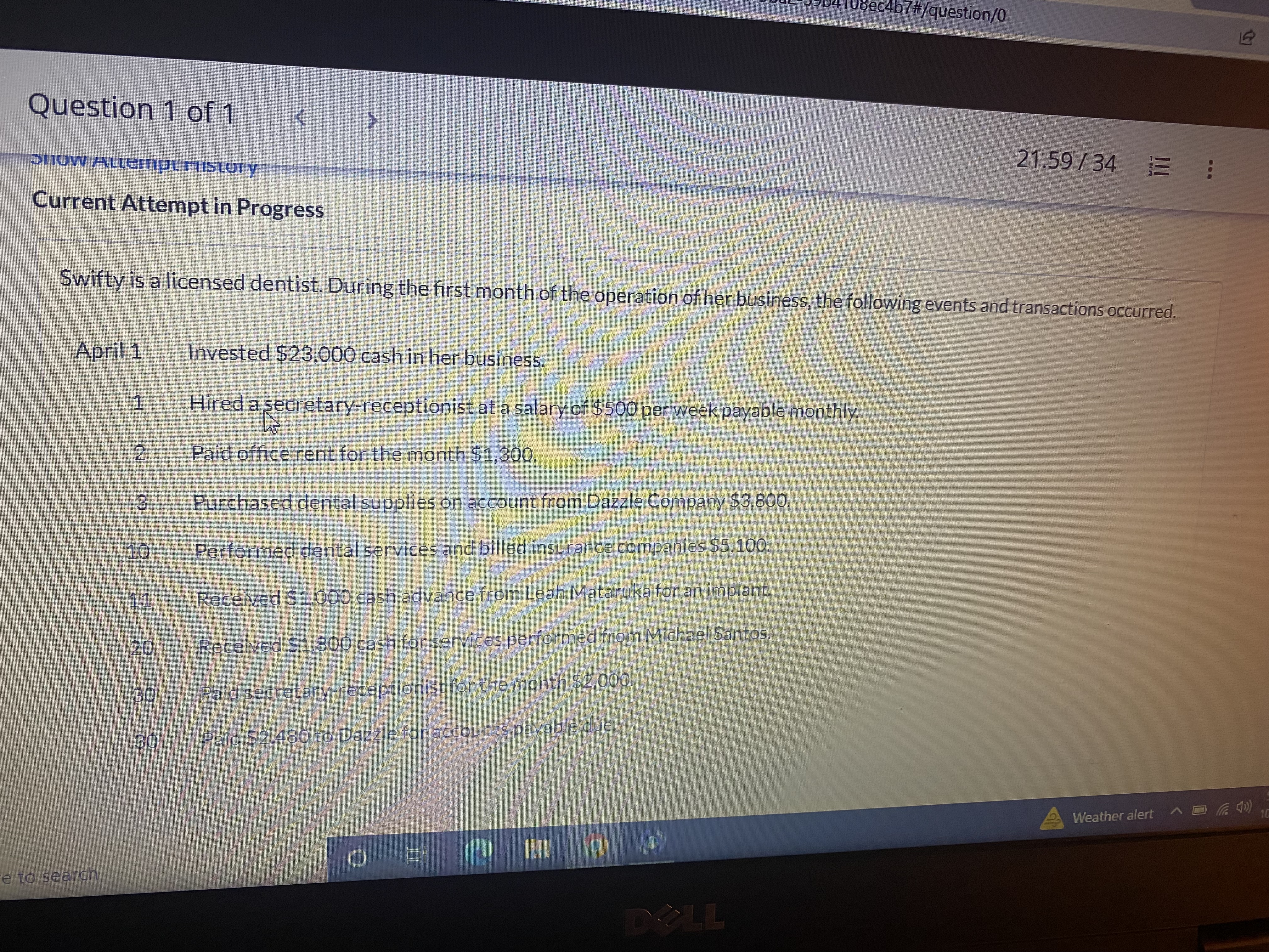 21.59 / 34 E 72"F Mostly sunny O ea DELL(C)