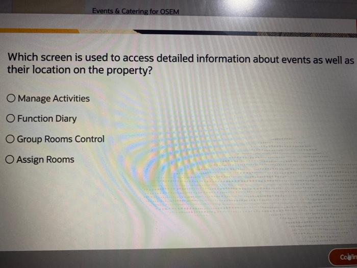 5 Events & Catering for OSEM When creating a