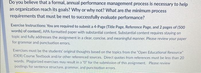7 Do you believe that a formal, annual