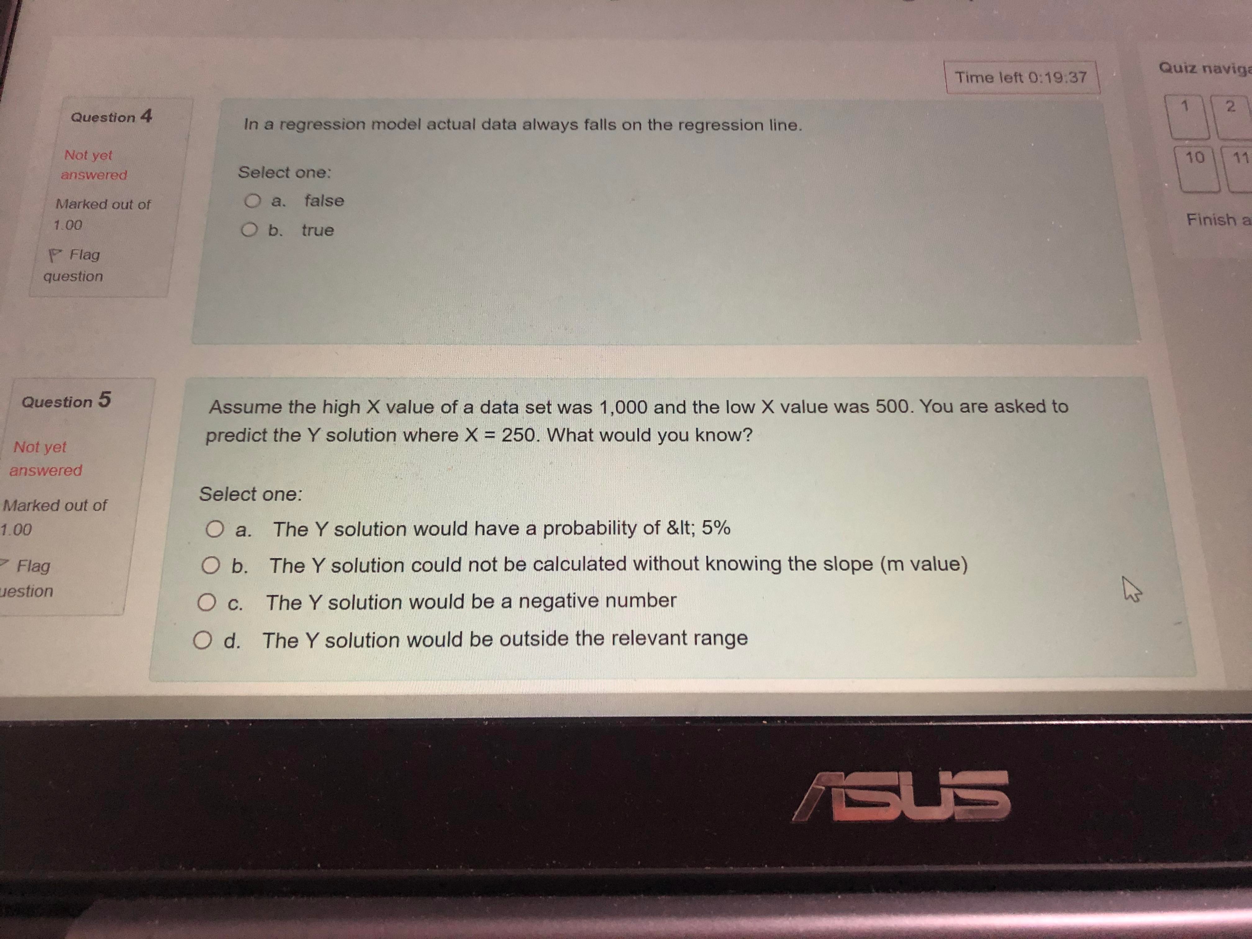 Time left 0:19:46 Quiz navigation Question 1 3 If