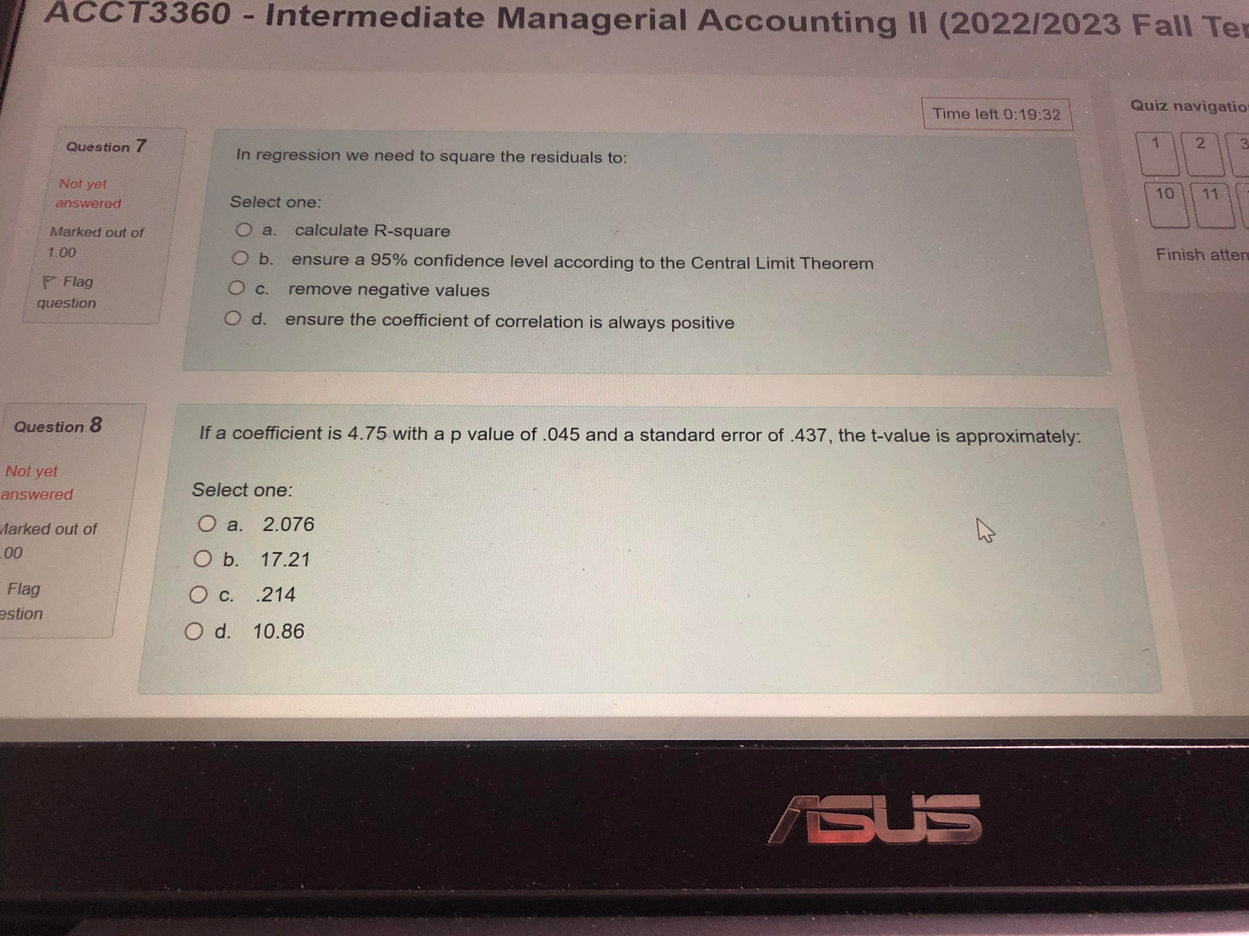 Time left 0:19:46 Quiz navigation Question 1 3 If
