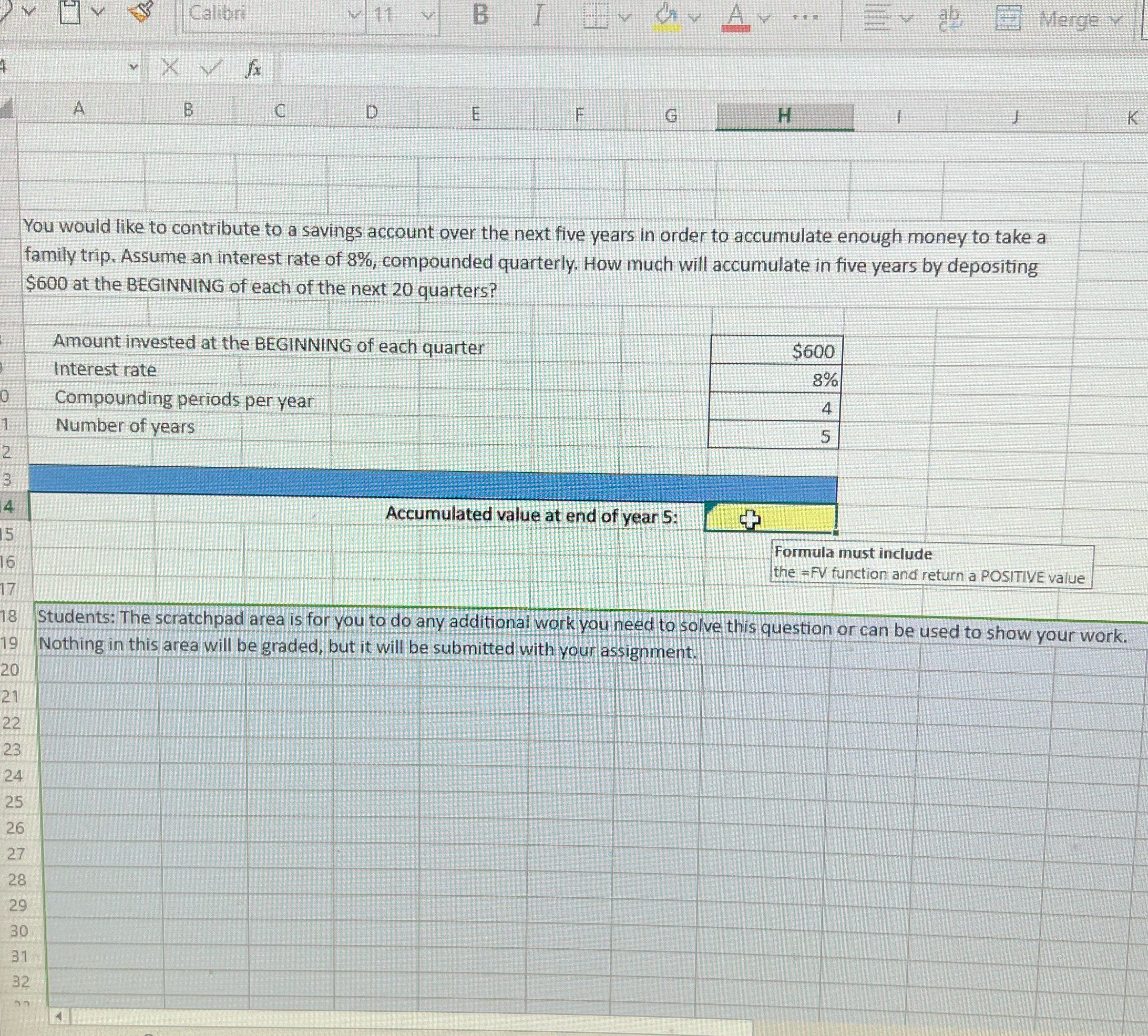 Please explain, it says the formula should start