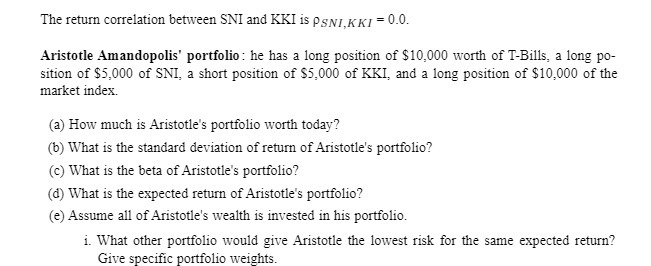 The return correlation between SNI and KKI is