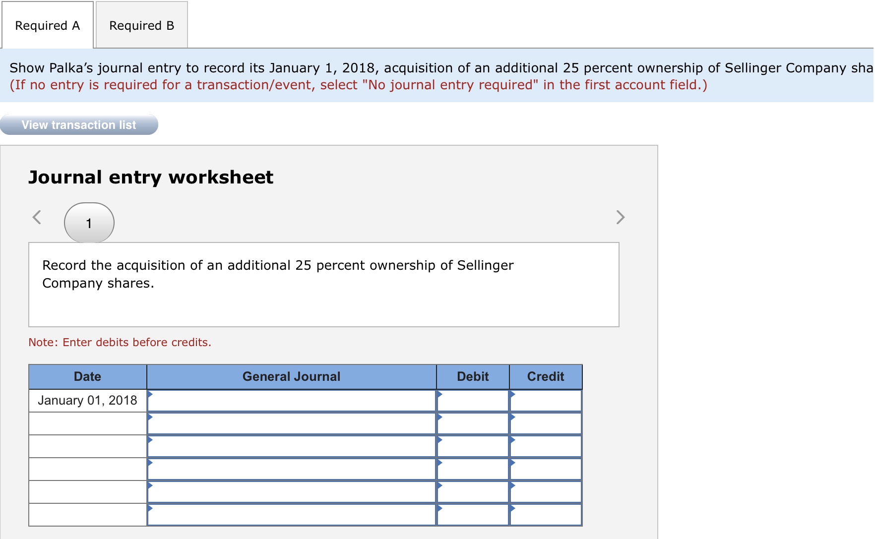 I need help with this Required A Required B Show