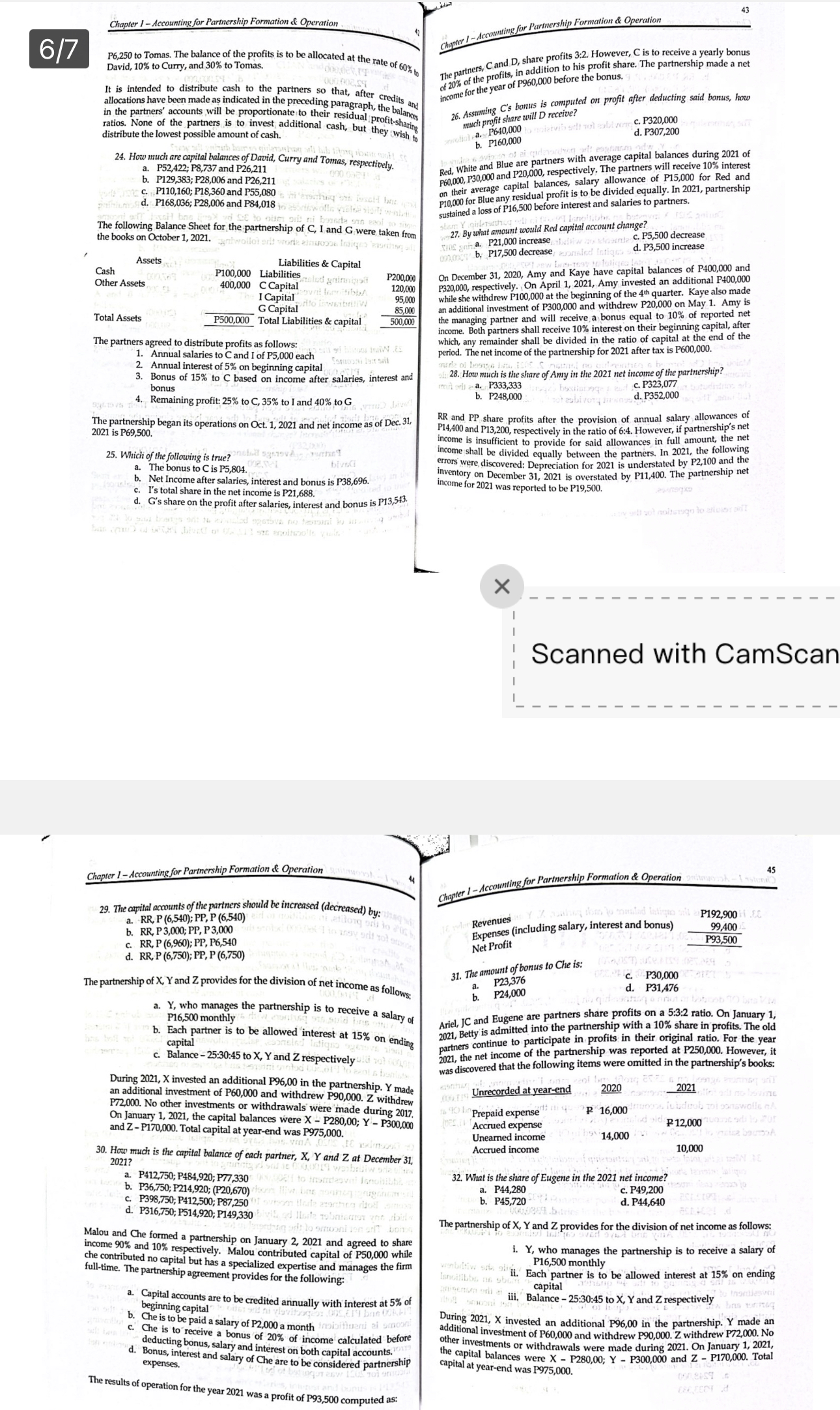 Chapter 1 - Accounting for Partnership Formation