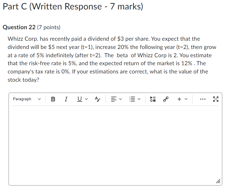 Part C (Written Response - 7 marks) Question 22