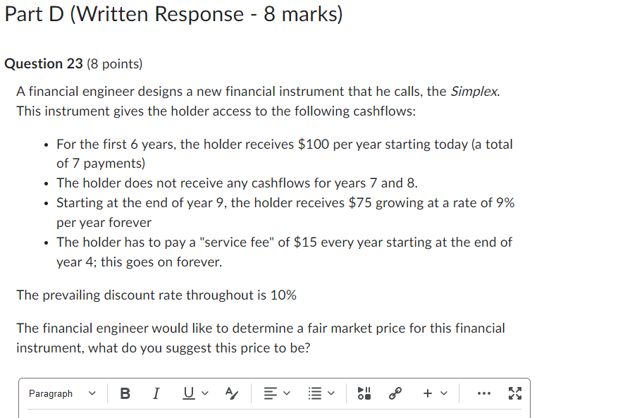 Part D (Written Response 8 marks) Question 23 (3