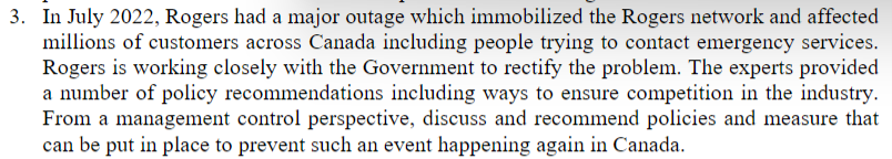 3. In July 2022, Rogers had a major outage which