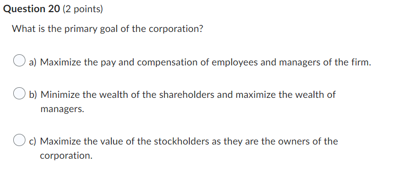 Question 19' (2 points} To compare interest