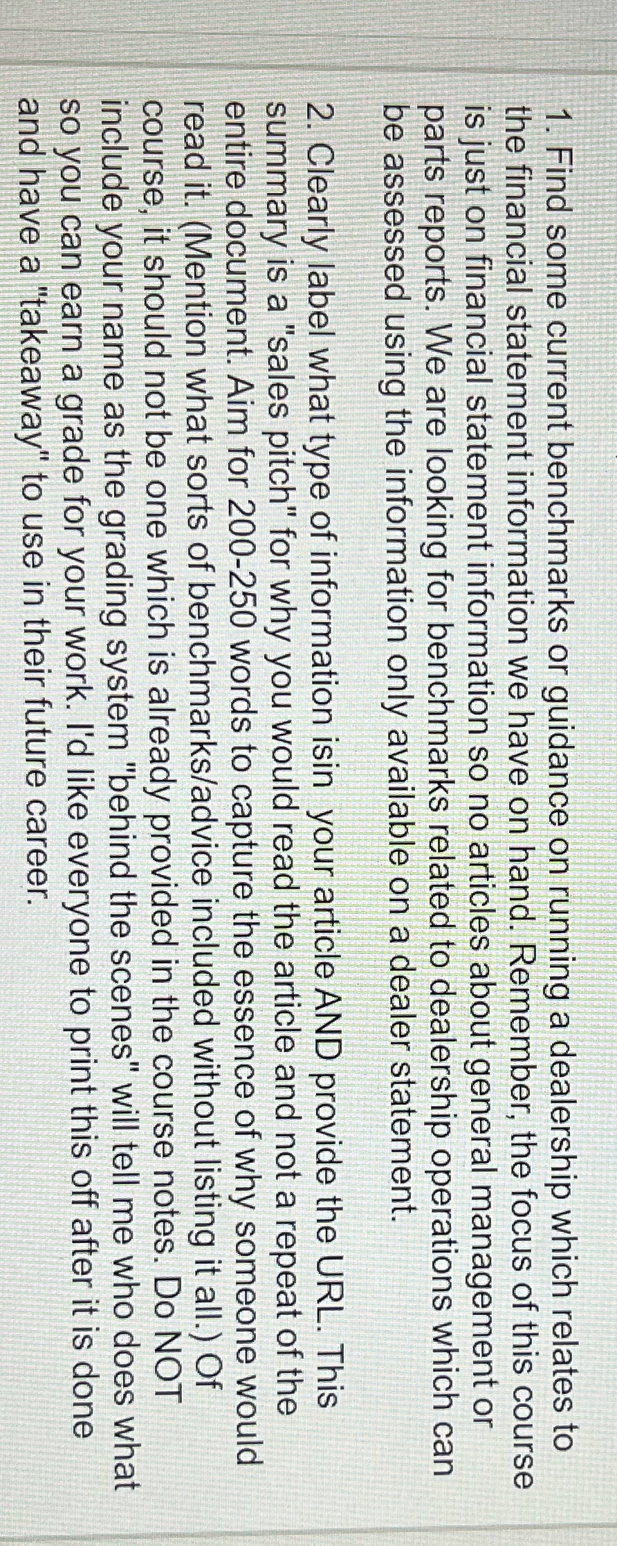 1. Find some current benchmarks or guidance on