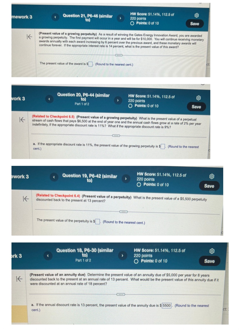 Question 21, P6-46 (similar HW Score: 51.14%,