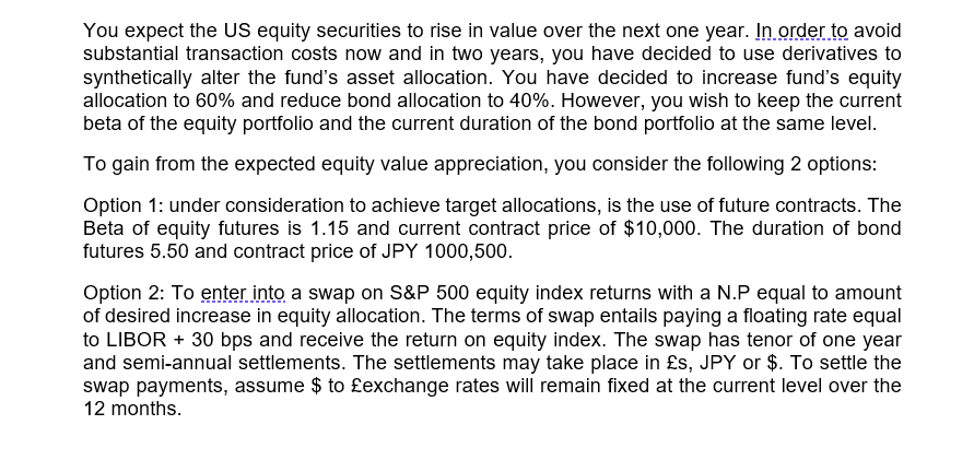 Question no 1 Expected values S&P 500 index value