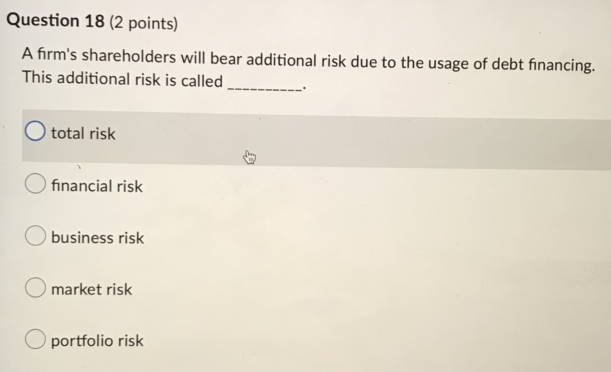 Question 17 (2 points) As a general rule, the