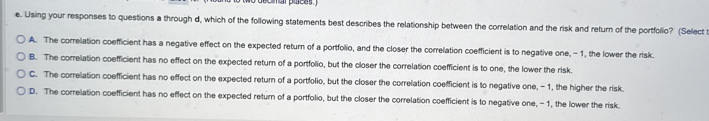e . Using your responses to questions a through d