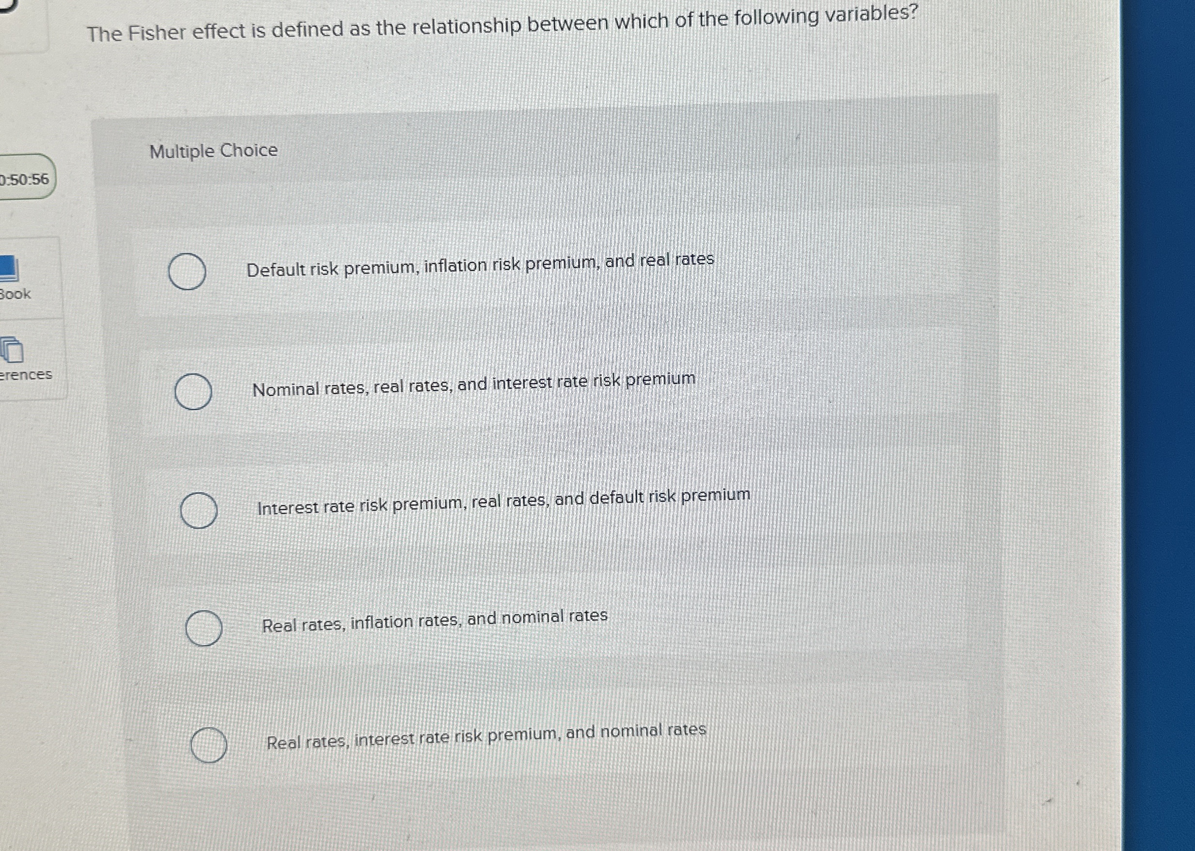 The Fisher effect is defined as the relationship