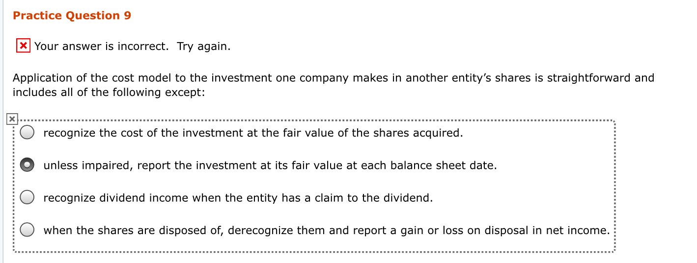 The following answer is WRONG below. Options are