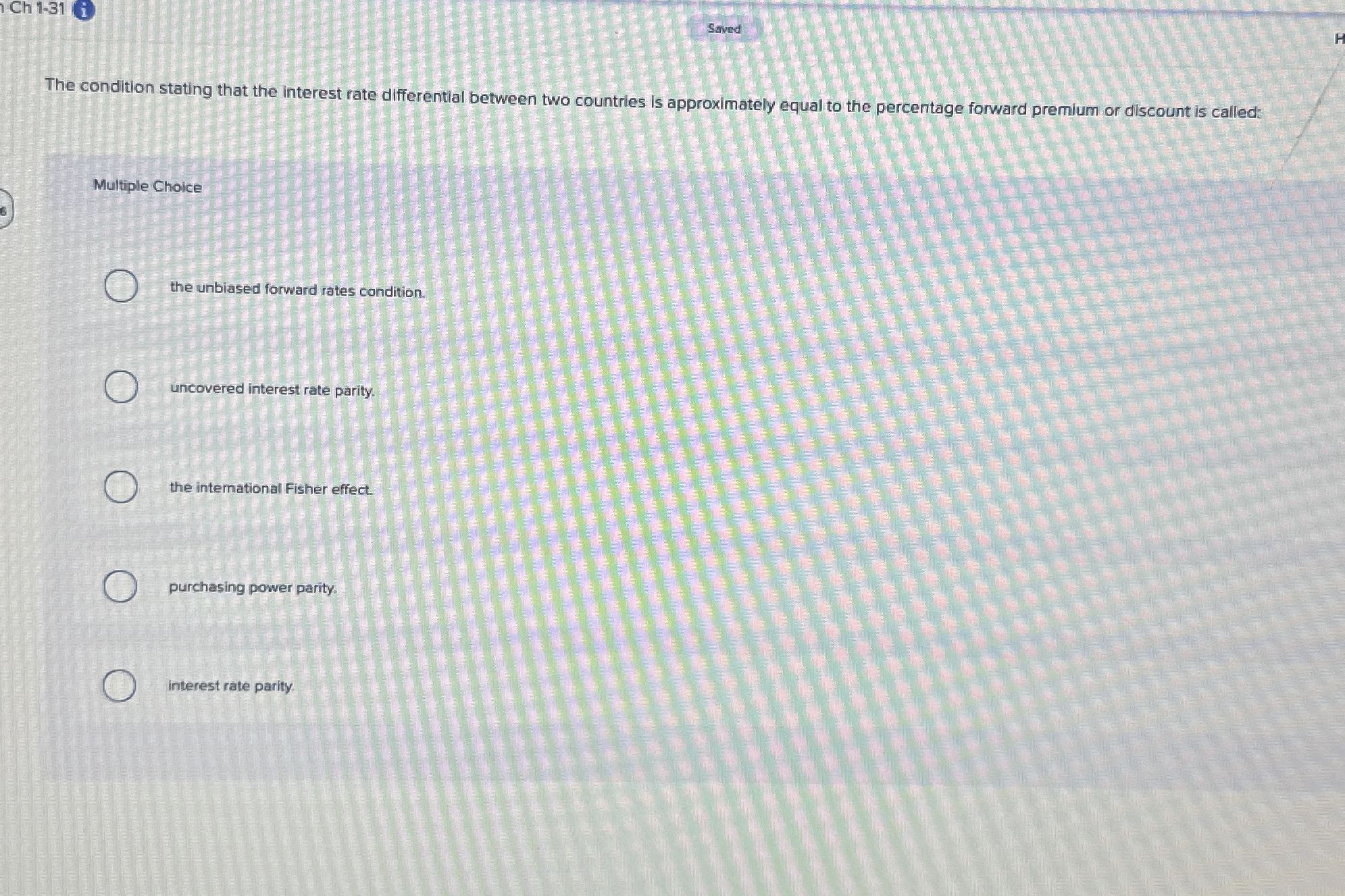 Ch 1 . 3 1 i Saved The condition stating that the