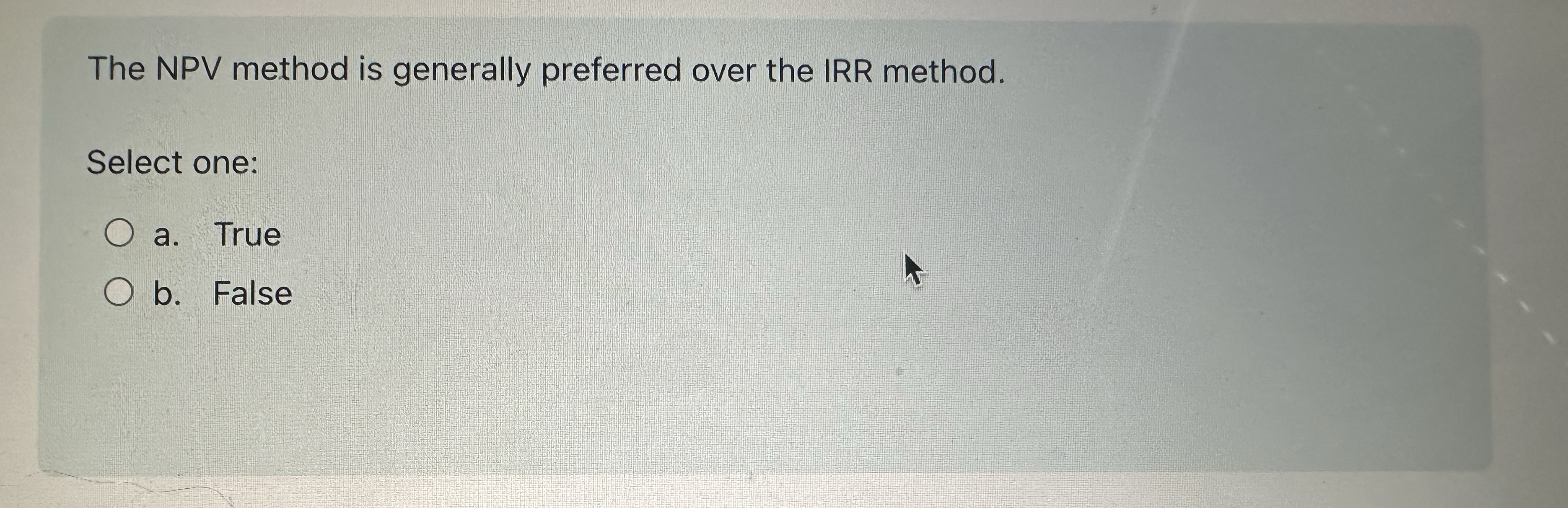 The NPV method is generally preferred over the